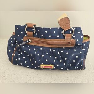 Lily Bloom Blue and White Polka Dot Shoulder Bag